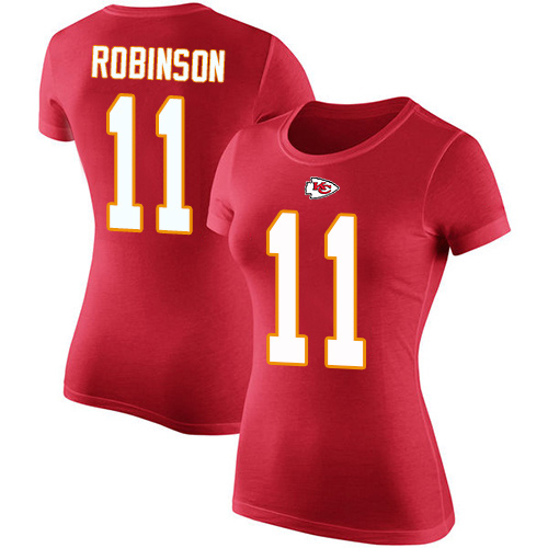 Women Football Kansas City Chiefs #11 Robinson Demarcus Red Rush Pride Name and Number T-Shirt